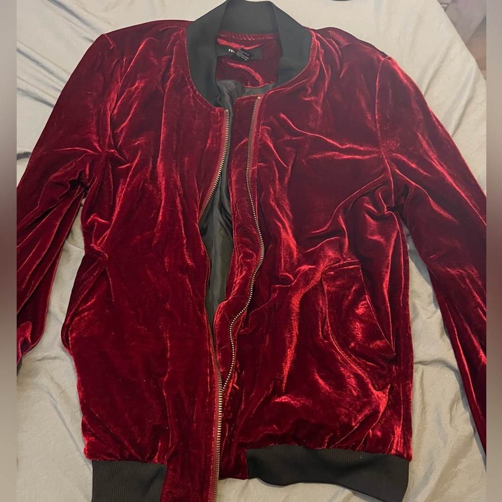 Velvet bomber jacket